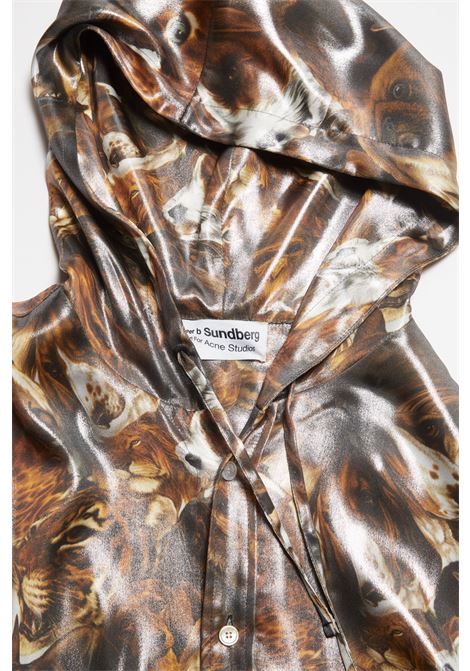 giacca con stampa laminata uomo multicolore in poliestere ACNE STUDIOS | B90758DCR